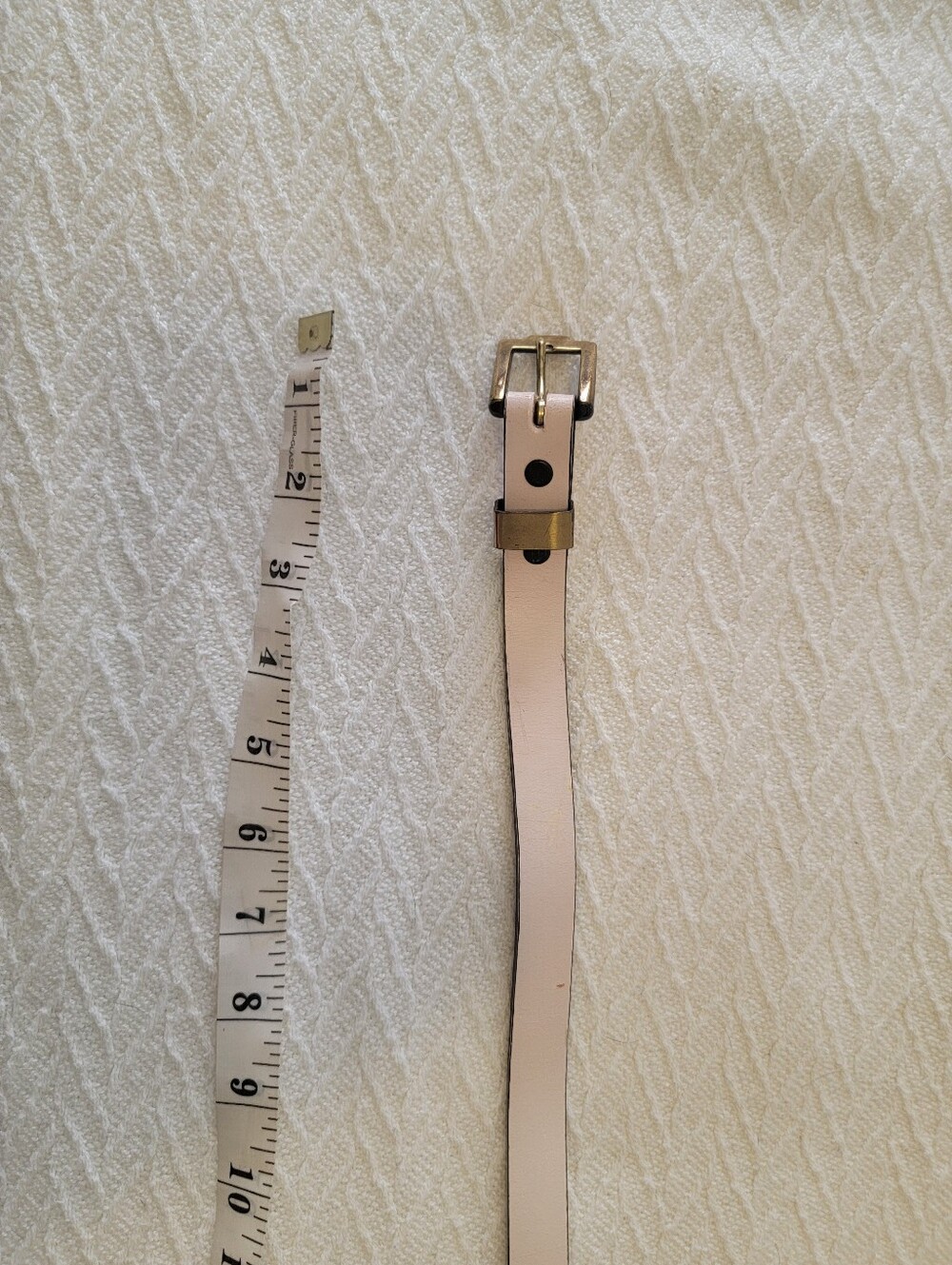 Vintage Women’s Slim Pale Pink Leather Belt - Minimal Buckle